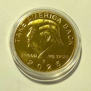 2025 President Donald Trump Commemorative Take America Back Metal Gold Coin